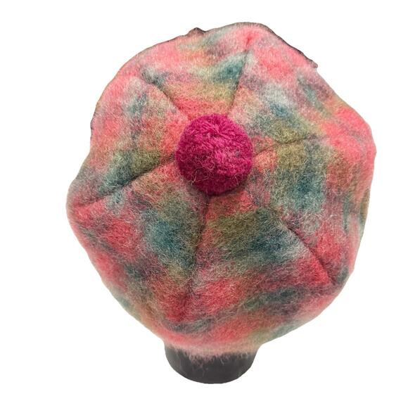 VINTAGE Highland Home Industries Mohair Wool Scottish Plaid TAM Hat - Picture 2 of 4